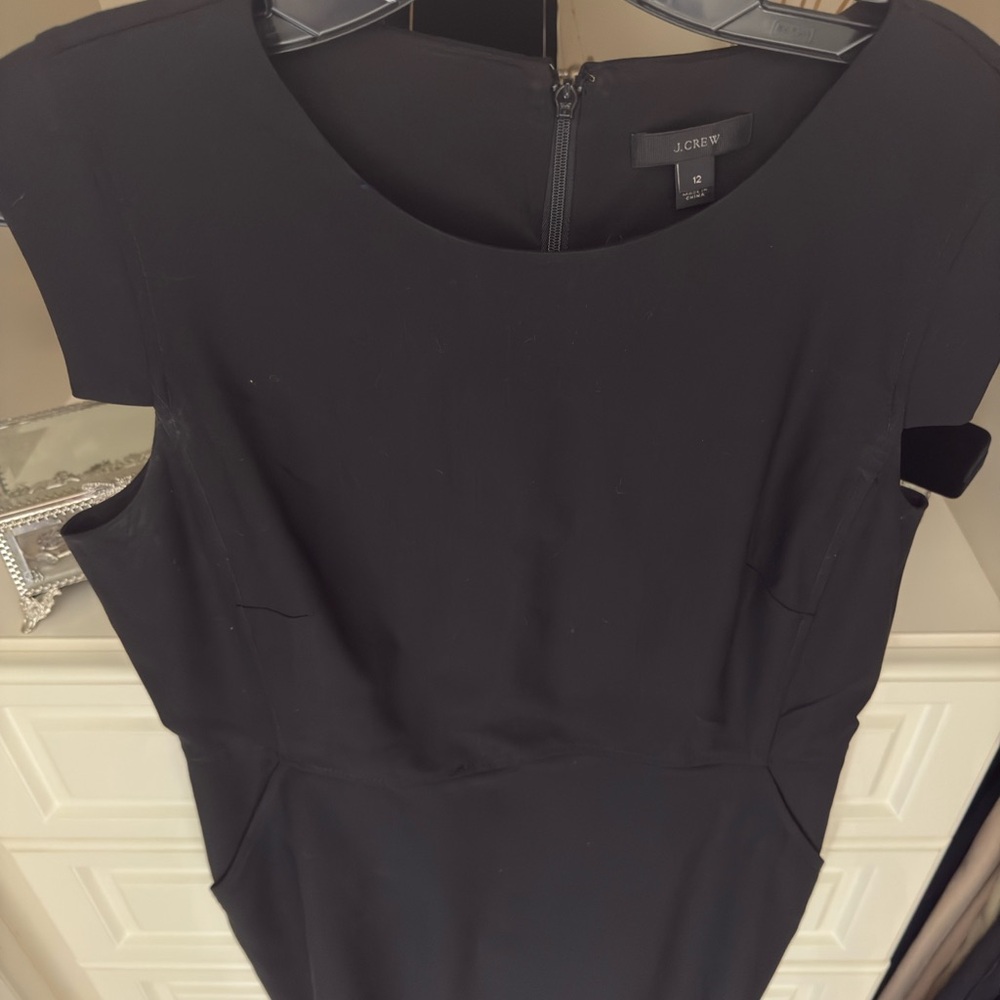 J. Crew Blue Sheath Dress Crew Neck Short Sleeve